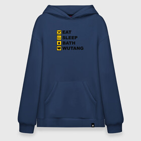 Худи SuperOversize хлопок с принтом Eat, Sleep, Bath, Wu-Tang в Екатеринбурге, 70% хлопок, 30% полиэстер, мягкий начес внутри | карман-кенгуру, эластичная резинка на манжетах и по нижней кромке, двухслойный капюшон
 | Тематика изображения на принте: black | gza | hip hop | method man | music | new york | odb | old school | rap | rza | wu tang | wu tang clan | аудио | винил | ву тэнг | граффити | диджей | кассета | микрофон | музыка | нью йорк | пластинка | рэп | рэпер | хип хоп