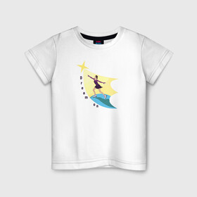 Детская футболка хлопок с принтом Фигуристка в Екатеринбурге, 100% хлопок | круглый вырез горловины, полуприлегающий силуэт, длина до линии бедер | коньки | спорт | фигуристка | фигурное катание | хобби