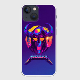 Чехол для iPhone 13 mini с принтом Metallica Neon в Екатеринбурге,  |  | Тематика изображения на принте: alternative | metalica | metall | metallica | music | rock | альтернатива | джеймс хэтфилд | металика | металл | металлика | музыка | рок