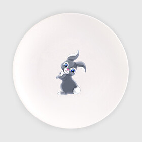 Тарелка с принтом Серый зайка в Екатеринбурге, фарфор | диаметр - 210 мм
диаметр для нанесения принта - 120 мм | животное | зайчик | заяц | зверь | кролик | пушистый | серый зайка | уши | хвост