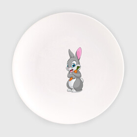 Тарелка с принтом Зайка в Екатеринбурге, фарфор | диаметр - 210 мм
диаметр для нанесения принта - 120 мм | животное | зайчик | заяц | зверь | кролик | морковка | пушистый | серый зайка | уши | хвост