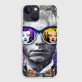 Чехол для iPhone 13 mini с принтом Andy Warhol (Энди Уорхол) в Екатеринбурге,  |  | andy warhol | warhol | бабочка | берюзовая | бирюзовая мэрилин | галстук бабочка | картина | мерелин | мерлин | мэрелин | мэрилин | очки | портрет | уорхол | энди уорхол | эндрю уорхол