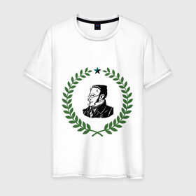 Мужская футболка хлопок с принтом Макс Штирнер в Екатеринбурге, 100% хлопок | прямой крой, круглый вырез горловины, длина до линии бедер, слегка спущенное плечо. | anarchy | spook | stirner | анархизм | исторические личности | философы | штирнер