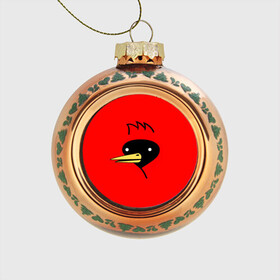Стеклянный ёлочный шар с принтом Омская Птица в Екатеринбурге, Стекло | Диаметр: 80 мм | winged doom | вингедум | мемы | омск | птица
