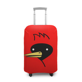 Чехол для чемодана 3D с принтом Омская Птица в Екатеринбурге, 86% полиэфир, 14% спандекс | двустороннее нанесение принта, прорези для ручек и колес | winged doom | вингедум | мемы | омск | птица