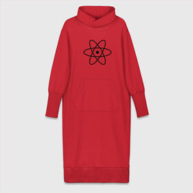 Платье удлиненное хлопок с принтом Атом в Екатеринбурге,  |  | атом | вещество | наука | физика | химия | частица | ядро