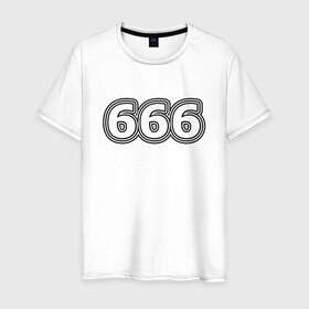 Мужская футболка хлопок с принтом 666 в Екатеринбурге, 100% хлопок | прямой крой, круглый вырез горловины, длина до линии бедер, слегка спущенное плечо. | 666 | апокалипсис | дъявол | число | шесть