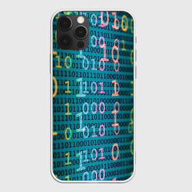 Чехол для iPhone 12 Pro с принтом Бинарный код в Екатеринбурге, силикон | область печати: задняя сторона чехла, без боковых панелей | binary | code | бинарный | еденица | код | ноль | последовательность | программа