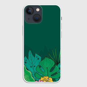Чехол для iPhone 13 mini с принтом Мои джунгли в Екатеринбурге,  |  | background | арт | джунгли | иллюстрация | папоротник