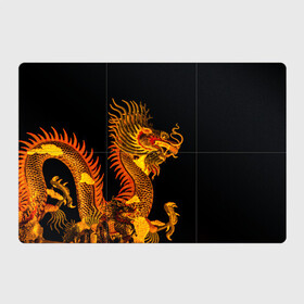 Магнитный плакат 3Х2 с принтом Золотой китайский дракон в Екатеринбурге, Полимерный материал с магнитным слоем | 6 деталей размером 9*9 см | Тематика изображения на принте: азиатский дракон | дракон | золотой | золотой азиатский дракон | золотой дракон | золотой китайский дракон | золотой японский дракон | китайский дракон | японский дракон