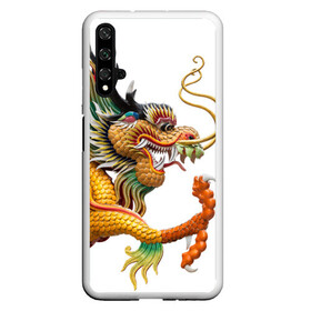 Чехол для Honor 20 с принтом Желтый китайский дракон 3D в Екатеринбурге, Силикон | Область печати: задняя сторона чехла, без боковых панелей | азиатский дракон | дракон | дракон 3d | дракон 3д | желтый | желтый азиатский дракон | желтый дракон | желтый китайский дракон | желтый японский дракон | золотой | золотой дракон