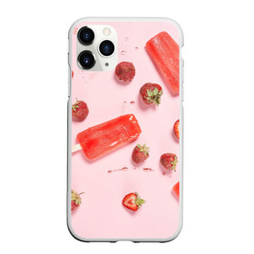 Чехол для iPhone 11 Pro матовый с принтом Мороженое и клубника в Екатеринбурге, Силикон |  | вода | капля | клубника | лёд | мороженое | фрукт | холод | ягода
