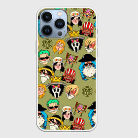 Чехол для iPhone 13 Pro Max с принтом Персонажи One Piece. Большой куш в Екатеринбурге,  |  | Тематика изображения на принте: anime | manga | monkey d. luffy | one piece | аниме | большой куш | ван пис | вон пис | гол д. роджер | кайдо | король пиратов | луфи | луффи | манга | манки д. луффи | нами | нико робин | пират | портгас д. эйс | ророноа зоро