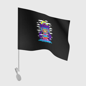 Флаг для автомобиля с принтом Арт /  Pop Art в Екатеринбурге, 100% полиэстер | Размер: 30*21 см | art | pop art | арт | водопад | глаз | губы | девушка | облака | психоделика