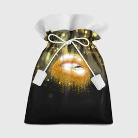 Подарочный 3D мешок с принтом Губы в Екатеринбурге, 100% полиэстер | Размер: 29*39 см | Тематика изображения на принте: блестки | блестящий | губки | губы | желтый | звезды | краски | отпечаток | поцелуй | розовый | сверкает