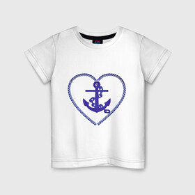 Детская футболка хлопок с принтом Якорь в Екатеринбурге, 100% хлопок | круглый вырез горловины, полуприлегающий силуэт, длина до линии бедер | водный транспорт | корабль | море | якори | якорь