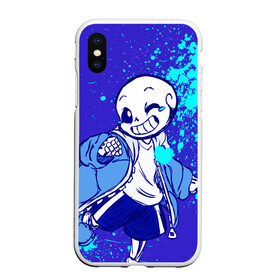 Чехол для iPhone XS Max матовый с принтом UNDERTALE SANS BLUE в Екатеринбурге, Силикон | Область печати: задняя сторона чехла, без боковых панелей | sans | undertale | андертале | андертейл | гтвукефду | игра | подземная история | подземная сказка | санс | ундертале