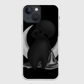 Чехол для iPhone 13 mini с принтом Соня в Екатеринбурге,  |  | black | dark | dream | gothic | gray | monochrome | moon | mork2028 | night | shadow | sleep | sleepy | готический | луна | месяц | монохромный | морк2028 | ночь | серый | сон | сонливость | сонный | тень | тьма | чёрно белый | чёрный
