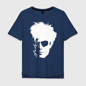 Мужская футболка хлопок Oversize с принтом Andy Warhol в Екатеринбурге, 100% хлопок | свободный крой, круглый ворот, “спинка” длиннее передней части | andy warhol | art | legend | pop art | portrait | signature | искусство | легенда | подпись | поп арт | портрет | энди уорхол