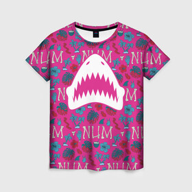 Женская футболка 3D с принтом King Shark | Num Num Num в Екатеринбурге, 100% полиэфир ( синтетическое хлопкоподобное полотно) | прямой крой, круглый вырез горловины, длина до линии бедер | king shark | nanaue | suicide squad | the suicide squad | vdzabma | кинг шарк | король акул | король акула | нэнуэ