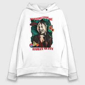 Женское худи Oversize хлопок с принтом Monstruitos De Harley Quinn в Екатеринбурге, френч-терри — 70% хлопок, 30% полиэстер. Мягкий теплый начес внутри —100% хлопок | боковые карманы, эластичные манжеты и нижняя кромка, капюшон на магнитной кнопке | harley quinn | suicide squad | the suicide squad | vdzabma | харли квинн | харли куинн