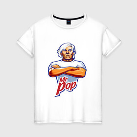 Женская футболка хлопок с принтом Энди Уорхол Mr.pop в Екатеринбурге, 100% хлопок | прямой крой, круглый вырез горловины, длина до линии бедер, слегка спущенное плечо | andy warhol | искусство | художник | энди уорхол