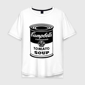 Мужская футболка хлопок Oversize с принтом Энди Уорхол суп Кэмпбелл в Екатеринбурге, 100% хлопок | свободный крой, круглый ворот, “спинка” длиннее передней части | andy warhol | искусство | суп кэмпбелл | энди уорхол