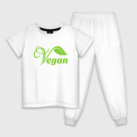 Детская пижама хлопок с принтом Vegan Power в Екатеринбурге, 100% хлопок |  брюки и футболка прямого кроя, без карманов, на брюках мягкая резинка на поясе и по низу штанин
 | green | greenpaece | nature | sport | vegan | yoga | веган | вегетарианец | гринпис | еда | животные | жизнь | здоровье | зеленый | йога | мир | овощи | пища | планета | природа | растение | спорт | тело | фрукты