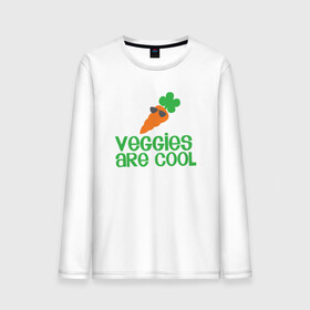 Мужской лонгслив хлопок с принтом Veggies Are Cool в Екатеринбурге, 100% хлопок |  | green | greenpaece | nature | sport | vegan | yoga | веган | вегетарианец | гринпис | еда | животные | жизнь | здоровье | зеленый | йога | мир | овощи | пища | планета | природа | растение | спорт | тело | фрукты