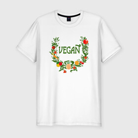 Мужская футболка хлопок Slim с принтом Vegan World в Екатеринбурге, 92% хлопок, 8% лайкра | приталенный силуэт, круглый вырез ворота, длина до линии бедра, короткий рукав | green | greenpaece | nature | sport | vegan | yoga | веган | вегетарианец | гринпис | еда | животные | жизнь | здоровье | зеленый | йога | мир | овощи | пища | планета | природа | растение | спорт | тело | фрукты