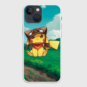 Чехол для iPhone 13 mini с принтом Пикачу летчик в Екатеринбурге,  |  | anime | picachu | pikachu | аниме | милый | пика | пикачу | покебол | покемон