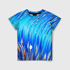 Детская футболка 3D с принтом Морские водоросли! в Екатеринбурге, 100% гипоаллергенный полиэфир | прямой крой, круглый вырез горловины, длина до линии бедер, чуть спущенное плечо, ткань немного тянется | гавайи. | море | океан | отдых | пляж | спокойствие | штиль