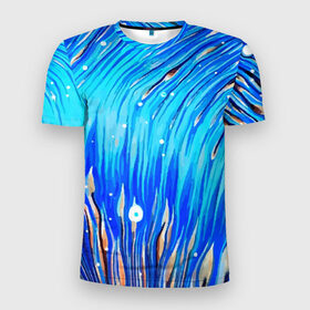 Мужская футболка 3D спортивная с принтом Морские водоросли! в Екатеринбурге, 100% полиэстер с улучшенными характеристиками | приталенный силуэт, круглая горловина, широкие плечи, сужается к линии бедра | гавайи. | море | океан | отдых | пляж | спокойствие | штиль