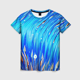 Женская футболка 3D с принтом Морские водоросли! в Екатеринбурге, 100% полиэфир ( синтетическое хлопкоподобное полотно) | прямой крой, круглый вырез горловины, длина до линии бедер | гавайи. | море | океан | отдых | пляж | спокойствие | штиль