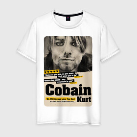 Мужская футболка хлопок с принтом Kurt Cobain paper cuts в Екатеринбурге, 100% хлопок | прямой крой, круглый вырез горловины, длина до линии бедер, слегка спущенное плечо. | cobain | grunge | kurt | kurt cobain | nirvana | грандж | кобейн | курт | курт кобейн | нирвана | рок