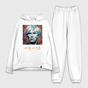 Женский костюм хлопок Oversize с принтом Andy Warhol в Екатеринбурге,  |  | andy warhol | art | legend | pop art | portrait | signature | искусство | легенда | подпись | поп арт | портрет | энди уорхол