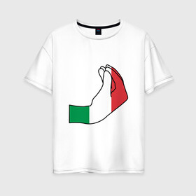 Женская футболка хлопок Oversize с принтом Италия в Екатеринбурге, 100% хлопок | свободный крой, круглый ворот, спущенный рукав, длина до линии бедер
 | among us impasta | italy | италия | италияфинал | че2021 | чемпионевропы