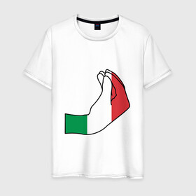 Мужская футболка хлопок с принтом Италия в Екатеринбурге, 100% хлопок | прямой крой, круглый вырез горловины, длина до линии бедер, слегка спущенное плечо. | among us impasta | italy | италия | италияфинал | че2021 | чемпионевропы
