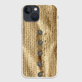 Чехол для iPhone 13 mini с принтом Мешок счастья в Екатеринбурге,  |  | Тематика изображения на принте: мешковатый | мешок | плетение | прикол | циновка | эко | экологично