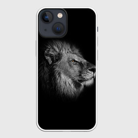 Чехол для iPhone 13 mini с принтом Гордый лев в Екатеринбурге,  |  | взгляд | грива | зверь | кот | кошка | лев | мудрость | профиль | царь