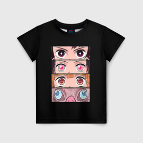 Детская футболка 3D с принтом kimetsu no yaiba team в Екатеринбурге, 100% гипоаллергенный полиэфир | прямой крой, круглый вырез горловины, длина до линии бедер, чуть спущенное плечо, ткань немного тянется | anime | kimetsu no yaiba | аниме | анимэ | клинок рассекающий демонов