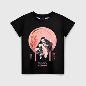 Детская футболка 3D с принтом Nezuko в Екатеринбурге, 100% гипоаллергенный полиэфир | прямой крой, круглый вырез горловины, длина до линии бедер, чуть спущенное плечо, ткань немного тянется | anime | kimetsu no yaiba | аниме | анимэ | клинок рассекающий демонов