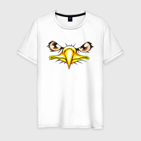 Мужская футболка хлопок с принтом Орлиный взгляд в Екатеринбурге, 100% хлопок | прямой крой, круглый вырез горловины, длина до линии бедер, слегка спущенное плечо. | eagle | орел | орленок | орлиный взгляд | птица | птичка | хищная птица