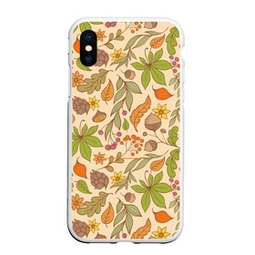 Чехол для iPhone XS Max матовый с принтом AUTUMN LEAVES в Екатеринбурге, Силикон | Область печати: задняя сторона чехла, без боковых панелей | autumn | cute | fancy | nature