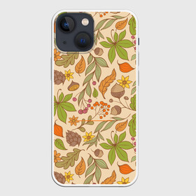 Чехол для iPhone 13 mini с принтом AUTUMN LEAVES в Екатеринбурге,  |  | autumn | cute | fancy | nature