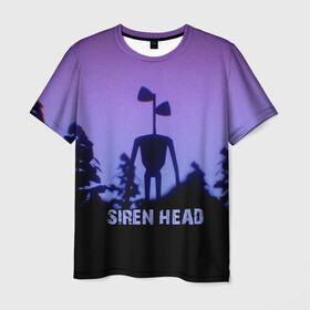 Мужская футболка 3D с принтом СИРЕНОГОЛОВЫЙ ГЛИТЧ в Екатеринбурге, 100% полиэфир | прямой крой, круглый вырез горловины, длина до линии бедер | Тематика изображения на принте: siren head | глитч | игра | монстр | сиреноголовый | существо | хоррор