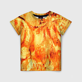 Детская футболка 3D с принтом Жаркая Пустыня в Екатеринбурге, 100% гипоаллергенный полиэфир | прямой крой, круглый вырез горловины, длина до линии бедер, чуть спущенное плечо, ткань немного тянется | жара | золотой. | лето | отдых | песок | пустыня | тропики