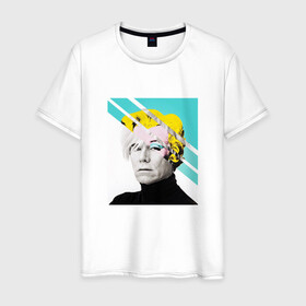 Мужская футболка хлопок с принтом Энди Уорхол | Andy Warhol в Екатеринбурге, 100% хлопок | прямой крой, круглый вырез горловины, длина до линии бедер, слегка спущенное плечо. | andy warhol | художник | энди уорхол