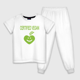 Детская пижама хлопок с принтом Проверенный веган в Екатеринбурге, 100% хлопок |  брюки и футболка прямого кроя, без карманов, на брюках мягкая резинка на поясе и по низу штанин
 | green | greenpaece | nature | sport | vegan | yoga | веган | вегетарианец | гринпис | еда | животные | жизнь | здоровье | зеленый | йога | мир | овощи | пища | планета | природа | растение | спорт | тело | фрукты