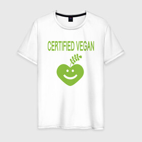Мужская футболка хлопок с принтом Проверенный веган в Екатеринбурге, 100% хлопок | прямой крой, круглый вырез горловины, длина до линии бедер, слегка спущенное плечо. | green | greenpaece | nature | sport | vegan | yoga | веган | вегетарианец | гринпис | еда | животные | жизнь | здоровье | зеленый | йога | мир | овощи | пища | планета | природа | растение | спорт | тело | фрукты